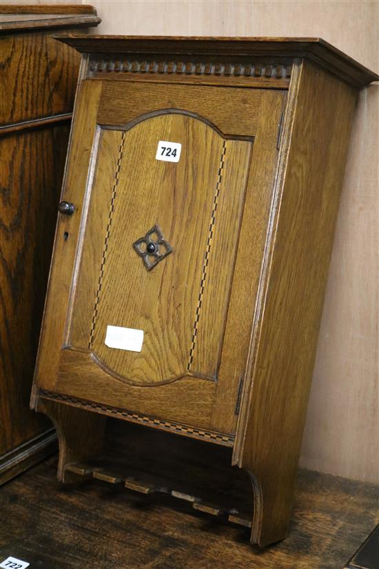 An oak smokers cabinet W.36cm